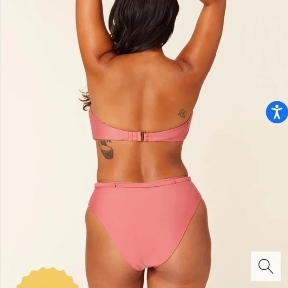 Andie Swim The Scala Top Swimming Suit Punch Pink Size Medium - Picture 6 of 11